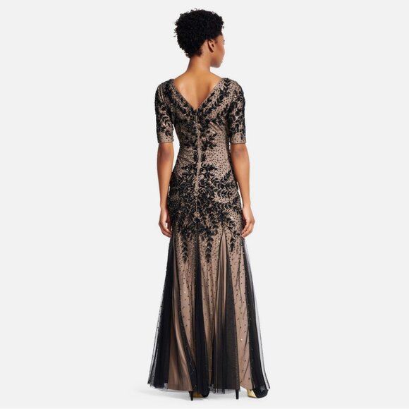 Adrianna Papell Beaded Formal Gown with Godets - Picture 2 of 7